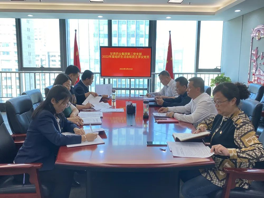 【集团要闻】深入剖析促提升 凝心聚力开新局 ——甘肃药业集团第二党支部召开2023年度组织生活会